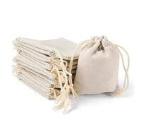 Cheriswelry 20 sacchetti in velluto con coulisse, morbidi sacchetti per gioielli in velluto beige, con coulisse, riutilizzabili, rettangolari, per regali, matrimoni, feste, festival, decorazioni (9 x