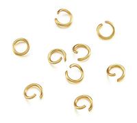Cheriswelry 200 anelli di salto aperti in acciaio inox oro 5 mm tondo anello di bloccaggio in metallo connettore 20 gauge per gioielli artigianato fare