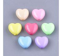 Cheriswelry 200 ciondoli a forma di cuore, in acrilico, a forma di cuore, in tinta unita, per gioielli fai da te, collane e artigianato, regali per ragazze