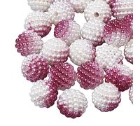 Cheriswelry 200 perline acriliche di perle finte di bacche di ciliegia, perline rotonde combinate da 10 mm, perline arcobaleno sfumate per la creazione di gioielli