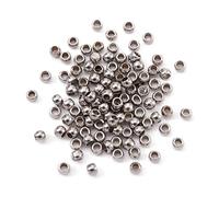 Cheriswelry 200 perline rotonde in acciaio inox 304, 2 mm, distanziatori sfusi, piccoli, lisci, per collane fai da te, gioielli, artigianato, foro: 1 mm