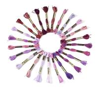 Cheriswelry 24 rocchetti di filo da ricamo da 8 m, colore sfumato, per braccialetti dell'amicizia, progetti per punto croce, lavori a maglia, artigianato fai da te, accessori per cucito, viola