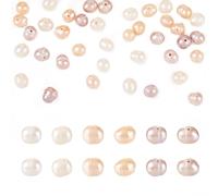 Cheriswelry 45 perle d'acqua dolce coltivate a patate naturali, 3 colori, 4,5-5 mm, perline sfuse per la creazione di gioielli artigianali
