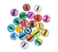 Cheriswelry 50 cabochon in vetro a forma di drago, occhio di serpente, con retro piatto, per collane, portachiavi, gioielli, bambole, artigianato