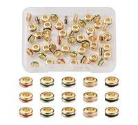 Cheriswelry 50 perline distanziali in ottone piatto e rotondo da 6 mm Rondelle per monete sciolte distanziatori per creazione di gioielli, bracciali, fori: 3 mm