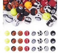 Cheriswelry 50 perline in argilla polimerica a forma di sfera, fatte a mano, distanziatori sfusi per gioielli fai da te, braccialetti dell'amicizia, collane, progetti artigianali