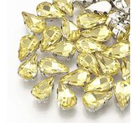 Cheriswelry 50 pezzi da cucire su artiglio con strass a goccia sfaccettati in vetro di cristallo con montatura a griffe, per abbigliamento, abbigliamento, abbigliamento, decorazione, oro