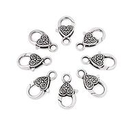 Cheriswelry 50pcs stile tibetano cuore aragosta artiglio fermagli argento antico grande cuore gioielli fermagli catena connettore per gioielli collane fabbricazione