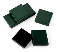 Cheriswelry 5Pcs Verde Piccolo Cartone Scatole Regalo Quadrato Gioielli Scatole di Imballaggio Ciondolo Scatola di Immagazzinaggio per Natale Festa di Nozze Favore Collana Braccialetto