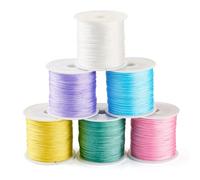 Cheriswelry 6 rotoli di 6 colori in nylon per nodi cinesi da 0,8 mm, per gioielli macramè, braccialetti e gioielli