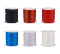 Cheriswelry 6 rotoli di filo di nylon da 0,6 mm, colori misti, nodo cinese, per gioielli, macramè, braccialetti e gioielli