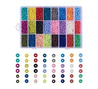 Cheriswelry 7200 pezzi 24 colori perline rotonde piatte in argilla polimerica 4mm perline a disco moneta Heishi distanziatori ciondoli per creazione gioielli braccialetti orecchini