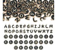 Cheriswelry Ciondoli smaltati a forma di lettera dalla A alla Z, color arcobaleno, color oro e argento, piatti, rotondi, a forma di moneta, ciondoli all'alfabeto, sfusi per collane fai da, Lega di