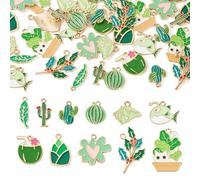 Cheriswelry Ciondoli smaltati colorati a tema bestiame oceano ciondoli in oro chiaro per gioielli che fanno collana portachiavi ornamento appeso, Lega di acciaio