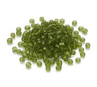 Cheriswelry Circa 495 pezzi di perline di vetro smerigliato 4 mm Pony Mini perline sciolte rotonde per gioielli braccialetto fai da te fai da te, verde giallo