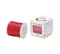 Cheriswelry Cordoncino di raso rosso, 600 m, 1 mm, filo di nylon con nodo cinese, per gioielli, collane, bracciali, macramè, artigianato