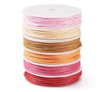 Cheriswelry Cordoncino in cotone cerato, 40 m, larghezza 1 mm, filo di cotone colorato, per la creazione di gioielli, perline, braccialetti e nodi, rosso