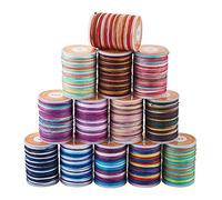 Cheriswelry Cordoncino in poliestere da 1 mm, 13 rotoli di filo intrecciato con perline e bobina, per la creazione di gioielli, nodi cinesi, kumihimo, macramè