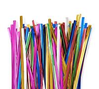 Cheriswelry Fascette metalliche intrecciate, 2400 fascette colorate in plastica, organizer per cavi, sacchetti regalo per dolci (6 colori)