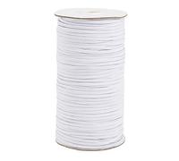 Cheriswelry, Fascia elastica piatta da 0,3 cm, colore bianco, intrecciata, per fai da te, cravatte, artigianato, cucito, circa 180-181 m
