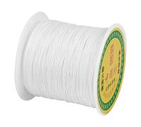 Cheriswelry - Filo di nylon intrecciato setoso cinese, ideale per perline, macramè, gioielli fai da te, 137 metri, 0,5 mm, bianco