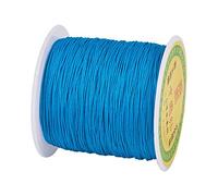 Cheriswelry - Filo di nylon intrecciato setoso cinese, ideale per perline, macramè, gioielli fai da te, 137 metri, 0,5 mm, celeste scuro