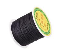 Cheriswelry - Filo di nylon intrecciato setoso cinese, ideale per perline, macramè, gioielli fai da te, 137 metri, 0,5 mm, nero
