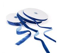 Cheriswelry Nastri in velluto da 20 m, su un lato, per fai da te, fatti a mano, bomboniere, decorazioni per la casa, fiocchi vintage eleganti, per confezioni regalo, colore: blu