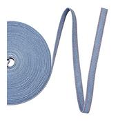 Cheriswelry Nastro in denim con cuciture da 10 m, 1 cm, tessuto a strati per jeans, fiocchi, nastro in tela glam con bordo in denim, per fai da te, artigianato, fermagli per capelli, accessori per
