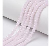 Cheriswelry - Perline di vetro sfaccettate 4x3mm, perline distanziatrici a forma di rondelle, perline con abacus, piccole perline tonde, per la creazione di collane di gioielli, per artigianato, Rosa