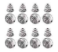 Cheriswelry Perline guru in argento tibetano con foro a T, perline sfuse a 3 vie Buddha Mala per la preghiera per la creazione di gioielli e braccialetti