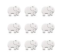 Cheriswely, 10 ciondoli a forma di elefante, in acciaio inox 304, con ciondolo a forma di animale selvatico, per gioielli fai da te, per fare il buco: 1,5 mm
