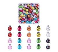 Cheriswely, 100 pezzi di coccinella in resina con inserti in 10 colori a forma di cupola per gioielli, orecchini, scrapbooking, 12 mm