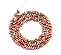 Cheriswely, 180 perline piatte rotonde da 4 mm, in ematite sintetica, non magnetica, per creare gioielli e bracciali, colore: oro rosa