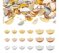 Cheriswely, 180 pezzi di nastro di ferro a crimpare con estremità a nastro mezzo tondo a crimpare 13 mm 15 mm 20 mm, chiusura a clip per realizzare nastri fai da te e gioielli