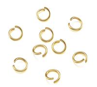 Cheriswely, 200 anelli aperti in acciaio inox oro 5 mm, piccoli anelli di bloccaggio rotondi con connettore 18 gauge per creazione di gioielli