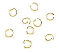Cheriswely, 200 anelli aperti in acciaio inox oro da 7 mm in metallo piccolo tondo di bloccaggio ad anello connettore calibro 20 per creazione di gioielli artigianali