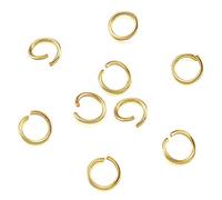 Cheriswely, 200 anelli aperti in acciaio inox oro da 8 mm in metallo piccolo rotondo con chiusura ad anello connettore calibro 18 per creazione di gioielli artigianali