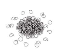 Cheriswely, 500 anelli aperti in acciaio inox argentati, 6 mm, diametro 18 mm, anello di bloccaggio rotondo per gioielli artigianali