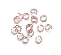 Cheriswely, 500 anelli aperti in acciaio inox da 6 mm, diametro 21 mm, anello di bloccaggio rotondo in metallo oro rosa per creazione di gioielli