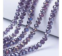 Cheriswely, perline in vetro sfaccettato Rondelle da 8 mm, trasparenti, placcate in ABACUS, per gioielli, bracciali, collane, indaco