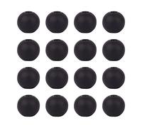 Cheriswely Perline rotonde in legno naturale da 12 mm, colore nero, sfuse, in legno opaco, distanziali per gioielli, artigianato, foro: 3 mm, 100 pezzi