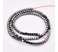 Cheriswlery Circa 140 mini cubi ematite (non magnetiche) da 3 mm placcate in metallo fucile sintetico gemme di pietra pony distanziatori per la creazione di gioielli, foro: 1 mm