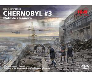 Chernobyl #3. Rubble Cleaners (5 Figures) 1:35 Plastic Model Kit ICM