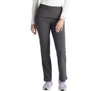 Cherokee Atmos Women Scrubs Pant Mid-Rise Pull-on Straight Leg Plus Size CK136AP, 2XL Petite, Pewter