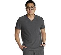 Cherokee Men Scrubs Top V-Neck Plus Size CK824A, 2XL, Heather Pewter