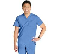 Cherokee Men Scrubs Top Workwear Revolution V-Neck WW751, M, Ciel