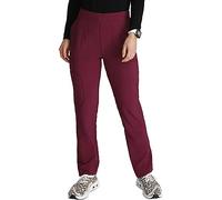 Cherokee Women Scrubs Pant Mid Rise Tapered Leg Pull-on Cargo CK248A, XL, Wine