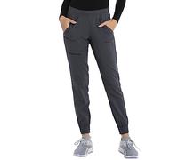 Cherokee Women's Mid Rise Tapered Leg Jogger Scrubs Pant, Pewter