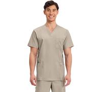 Cherokee Workwear Revolution WW670 Men's V-Neck Utility Solid Scrub Top